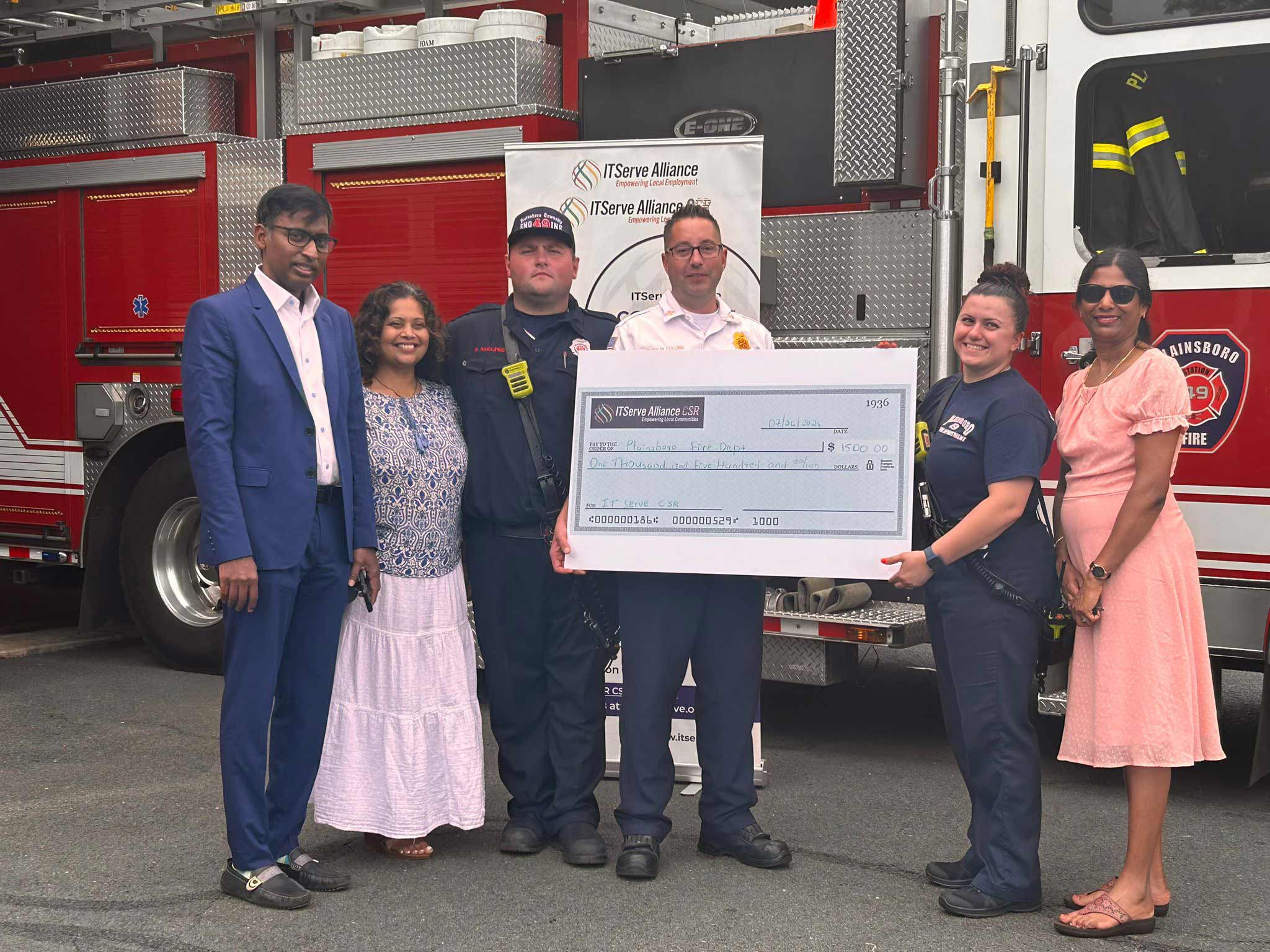 ITServe New Jersey Chapter’s $1,500 Donation to Fire Department Enhancing Community Safety